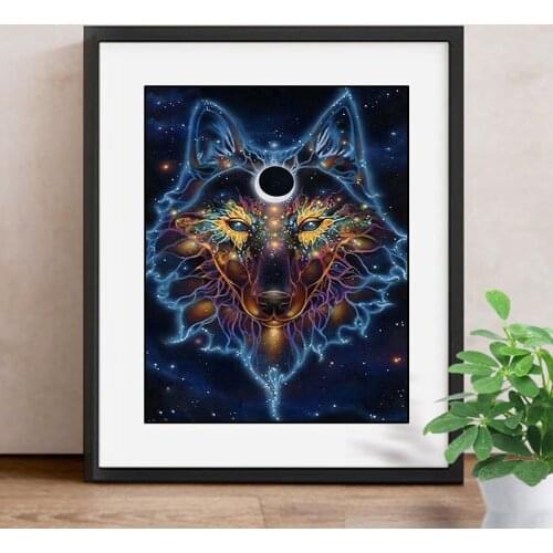 DIY Diamond Painting Wolf Full Display Diamond Embroidery Full Square Mosaic Picture Of Rhinestones Home Decor Gift