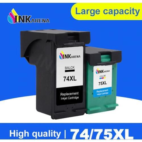 INKARENA Refill Ink Cartridges Replacement For HP 74 75 Cartridge Photosmart C4200 C5200 C4280 C4380 Officejet J5780 Printer