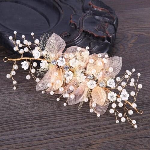 Korean Hair Ornament Korean Silk Yarn Flower Bride Headdress Beauty Bride Wedding Hair Accessories LB