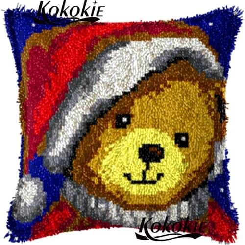 Latch hook rug 3d carpet cross stitch kits Cushion embroidery yarn handicraft Crocheting Rug yarn handmade Christmas pillow