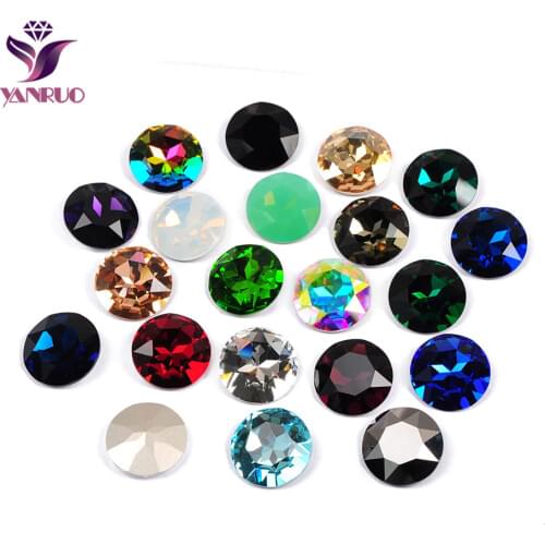 YANRUO 1201 Round 27mm Fancy Stones Sewing Stones And Crystals DIY Jewelry Crafts Large Rhinestones Diamond Bright For Clothes