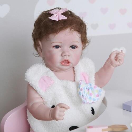 58CM Reborn Baby Doll Cute Pouting Baby Real Soft Silicone body Doll reborn Toddler Toys Babies doll Lifelike For Gifts