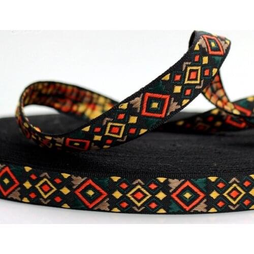 Embroidery ethnic jacquard webbing woven tape lace ribbon trim 2cm tribal boho DIY garment bag accessory native miao sew novelty