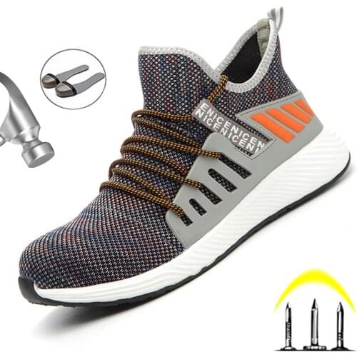 Dropshipping Safety Shoes Men Working Sneakers Men Work Shoes Lightweight Men Boots Construction Work Boots Steel Toe Shoes Men