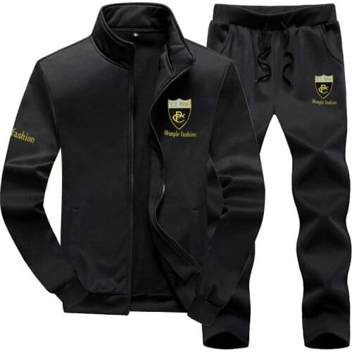 Tracksuit Men Plus Size Brand Men Set Fashion Sporting Suit Sweatshirt +Sweatpants Mens Clothing Slim Male Tracksuit Hooded 2019