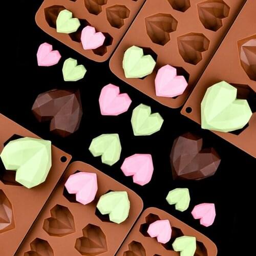 New 3D Geometric Cake Mold Heart Shaped Silicone Cake Mold With Mini Hammer Silicone Mousse/Chocolate Cakes Mould For Birthday