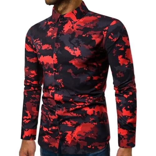 New long-sleeved shirt mens camouflage digital printing