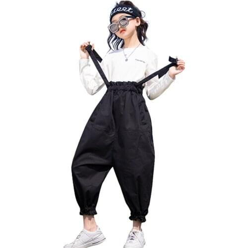 Big Girls Clothes Tshirt + Jumpsuit Teenage Girls Clothing 2021 Clothes Girl Spring Autumn Childrens Clothes Girl