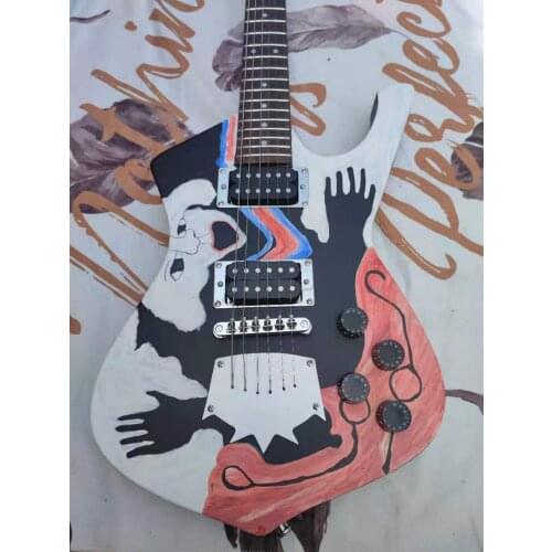 Hand painted six string electric guitar, our shop can customize any style of electric guitar and electric bass