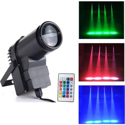 Remote Control 10W RGB LED Beam Pinspot Stage Light Party Wedding Track Spotlight KTV Bar Disco Show Mirror Ball Light