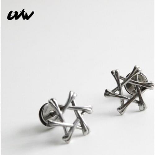 UVW291 2pc Boho Stainless Steel Moon Star Ear Stud Earrings for Women Men Accessories Fashion Piercing Jewelry Pendientes Brinco
