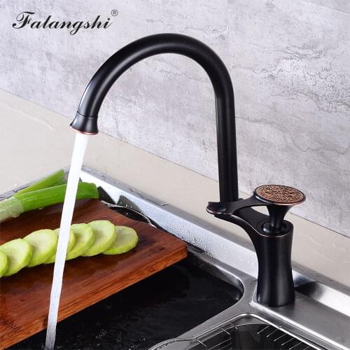 Kitchen Sink Mixer Faucets Black Faucets 360 Degree Rotation Pipe Kitchen Taps Cold And Hot Water Sink Mixer Crane WB1221