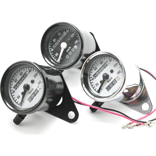 Motorcycle LED Backlight Signal Odometer KMH Speedometer Gauge Cafe Racer Old School Bobber Touring Custom