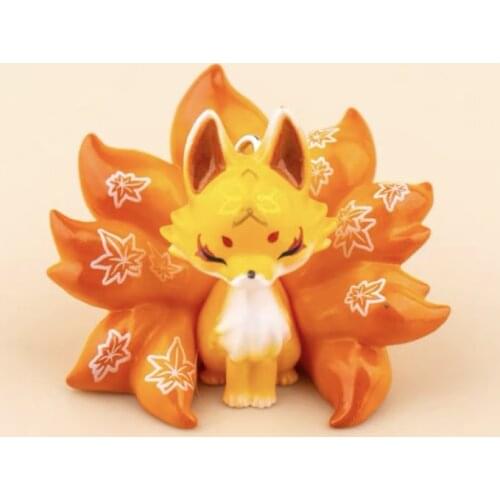 Mysterious Box Japan Qualia Gashapon Flower Bud Fox Ornaments Four O'clock Nine Tail Red Flower Fine Grapes Decorations for Home