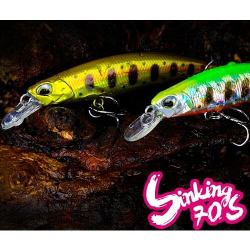 TSURINOYA NEW Fishing Lure DW75 Sinking Minnow Jerkbait Wobbler 70S 70mm Minnow Hard Bait Freshwater Bass Trout Lure Swimbait