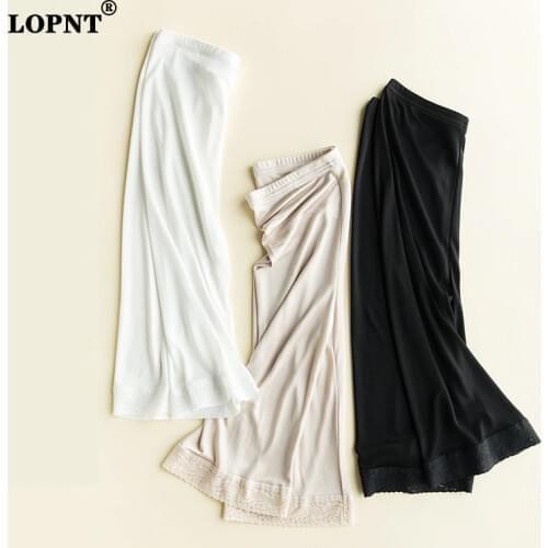 LOPNT New Silk bottoms womes lounge wear pajama pants solid panty bloomers Anti-Lighting Lining Breathable Night sleep wear
