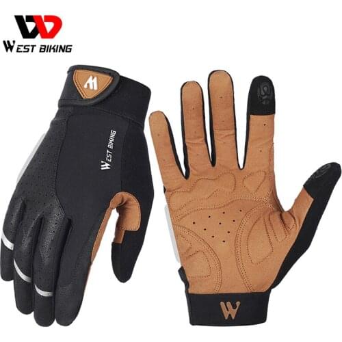 WEST BIKING Sports Cycling Gloves Touch Screen Breathable Windproof Gloves Outdoor MTB Road Bicycle Motorcycle Hiking Gloves Men