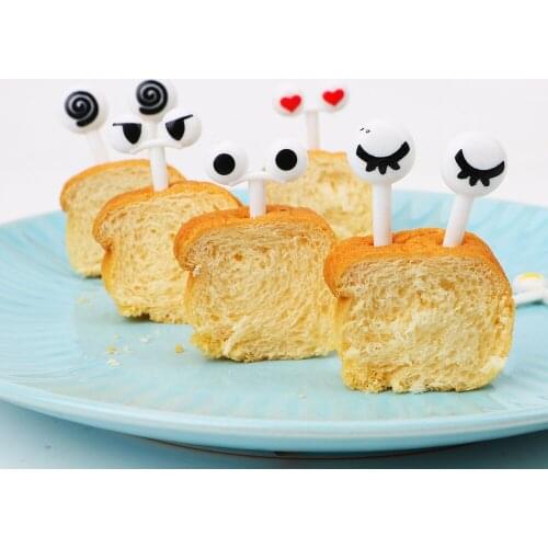 10pcs/set Tableware Lovely Cartoon Eyes Kitchen Tool Decorative Food Picks Fruit Snack Toothpick Party Supplies