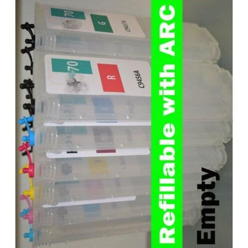 12 empty compatible refillable cartridge for HP Z3200 HP70 with ARCs