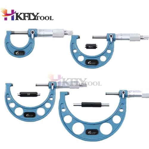4pcs Outside Micrometer Set Machinist Tool 0-4" 0-100mm 4 Precision 0.01mm Accuracy Carbide Micrometer Set
