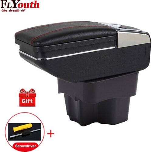 Car Armrest Box For Kia Rio/Rio 3 2011-2016 Central Store Content Box With Cup Holder Products Interior Car-Styling Accessory