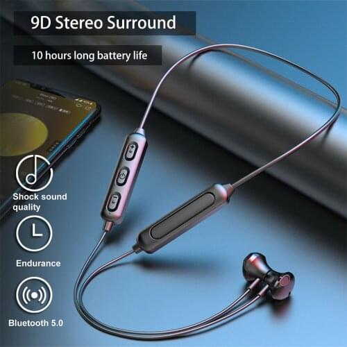 Brand New Wireless Bluetooth 5.0 Earphones Neckband Stereo Sports Headset Handsfree Earbuds Headphones With Mic For Smartphones