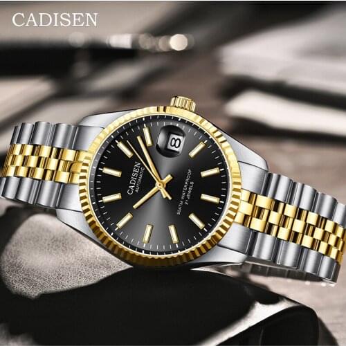CADISEN Men Mechanical Wristwatches Top Brand Luxury Automatic Watch Men Stainless Steel Waterproof Clock relogio masculino 2020