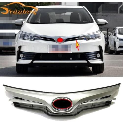 For Toyota Corolla 2017-2018 ABS Chrome Front Bumper Grille Grill Replacement Car Styling Accessories