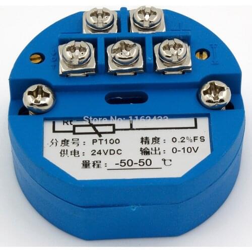 FTT01 0-10V output -50-50C PT100 temperature transmitter module SBWZ temperature amplifier templifier
