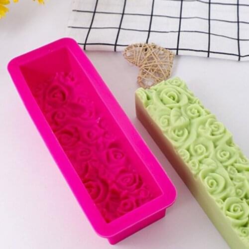 Rectangular Soap Mould Rose Flower Style Soap Mould Use Repeatedly Home Office Decorative Embellishments Resin Artwork