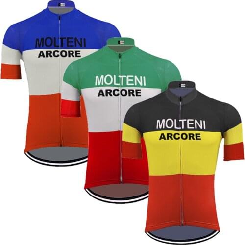 Classic Cycling Jersey 2020 Mens MTB Cycling Clothing Short Sleeve Cycling Wear Ropa Ciclismo Maillot National Flag Molteni