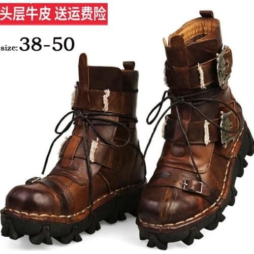 Leather Motorcycle boots Mens Racing dirt bike Boots Knee-high Motocross Boots Riding Motorboats moto leather shoes