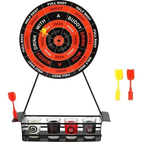 Mini Drinking Game Dart Shot Party Games Roulette Bar Game With 4 Glass Cups And 1 Target Rack Novelty Gifts