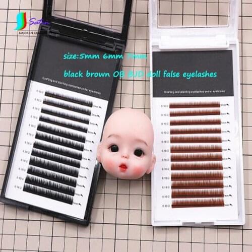 Soft Pottery Doll Black Brown Size 5mm 6mm 7mm Flse Eyelashes Simulation Eyelashes Hand DIY Model BJD OB11 Doll False Eyelashes
