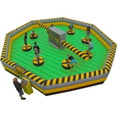 9*9m Inflatable Mine Sweeping Game Inflatable Wipeout Rodeo Bull Sweeper Customized Inflatable Meltdown Challenge Games