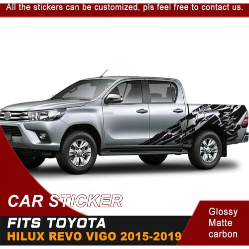 Car Decals Side Body Rear Trunk Bullet Gun Mud Splash Graphic Vinyl Car Sticker Fit for Toyota Hilux Ford Ranger Isuzu D-Max