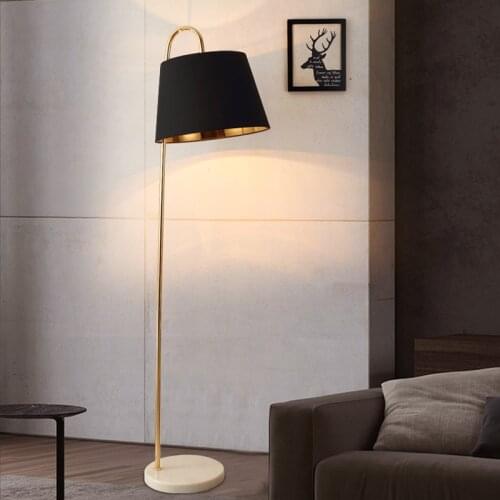 Nordic modern marble floor lamp fishing study living room black white creative hotel villa floor lamp