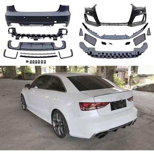 PP Material Wide Body Kits Front Rear Bumper lip Spoiler for Audi A3 S3 RS3 Style 2014-2016