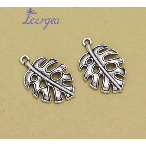 20pcs/lot--27x18mm,leaf cham,Antique silver plated tree leaf charms,DIY supplies,Jewelry accessories