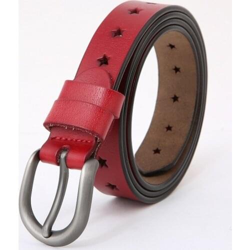 Hot Fashion Women Belt Designer Luxury Genuine Leather Belt for Jeans Dress Thin Female Strap Cowskin Hollow Popular Lady Belt