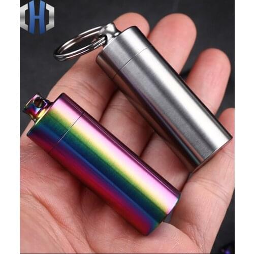 Portable Stainless Steel Pill Bottle Mini Pill Box Portable Pill Bottle Sealed Waterproof Warehouse Outdoor Portable Equipment