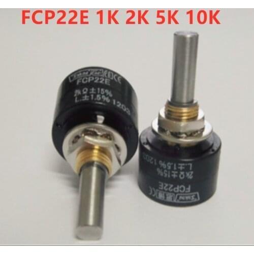 10pcs precision conductive single turn potentiometer FCP22E 1K 2K 5K 10K handle 360 degree turn