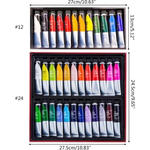 Professional Acrylic Paint Set, 12/24 Colors , 20ml Drawing Painting Pigment Hand-paint for artists, Students & Beginners