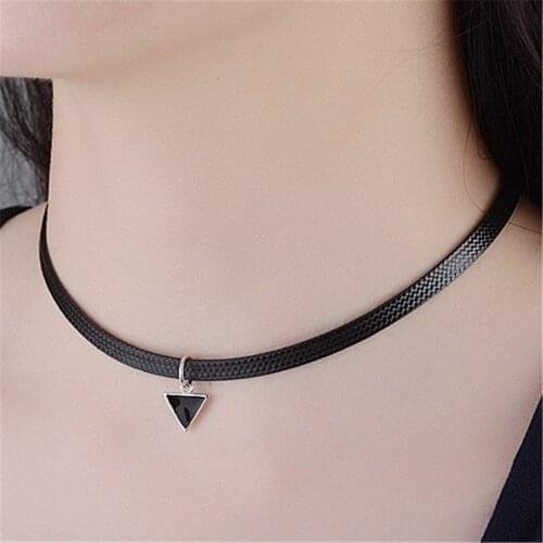SHQIYAYI Black Rope Silver Choker Necklace Layer Vintage Gothic Jewelry Goth Baroque Accessories for Women 219