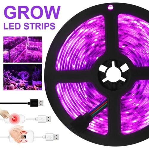 SMD2835 5V USB Grow LED Strips Full Spectrum Light Indoor Growing Lamps Lamp For plant Phyto Tape Led Flower Aquarium Grow Light