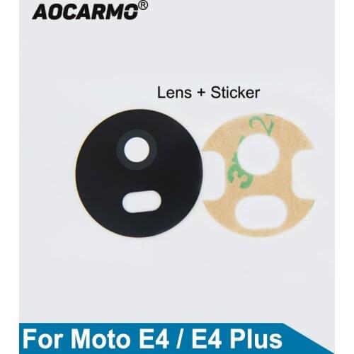 Aocarmo Rear Back Camera Lens Glass With Adhesive Sticker Replacement Part For Motorola Moto E4 / E4 Plus