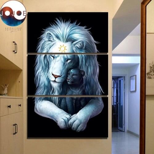 Child of Light Black by JoJoesArt HD print 3 piece canvas art Lions wall pictures for living room Posters And Prints CU-3084C