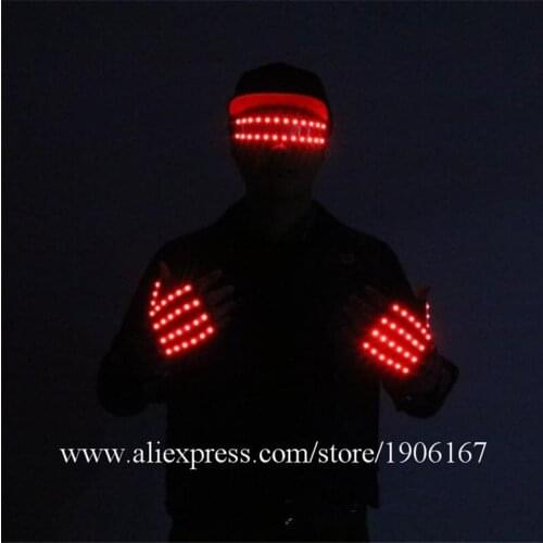 LED Glow Gloves Lighting Magic Luminous ;Led Finger Gloves Party Supplies Halloween Illuminated Glasses
