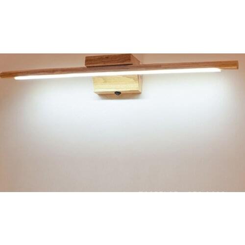 LED solid wood mirror retro headlights Nordic creative aisle stairs bathroom wall lamps New Chinese bedroom bedside lamps