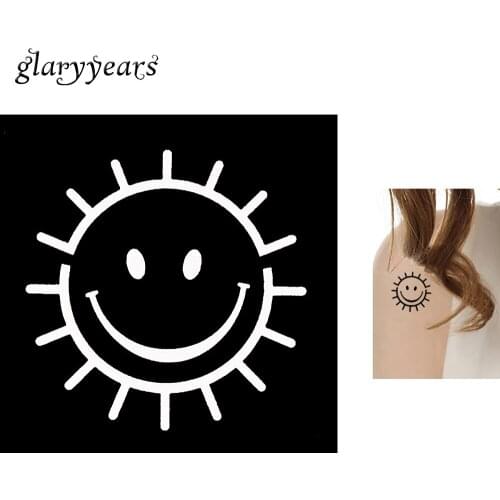 1 Piece Small Henna Tattoo Stencil Smile Face Design for Female DIY Body Art Painting Makeup Painless Henna Tattoo Template G136